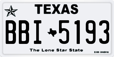 TX license plate BBI5193