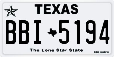 TX license plate BBI5194