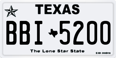 TX license plate BBI5200