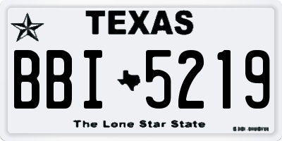 TX license plate BBI5219