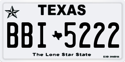 TX license plate BBI5222