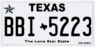TX license plate BBI5223