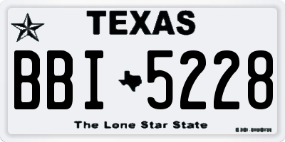 TX license plate BBI5228