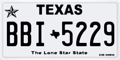 TX license plate BBI5229
