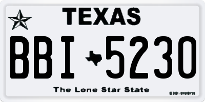 TX license plate BBI5230