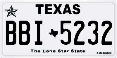 TX license plate BBI5232