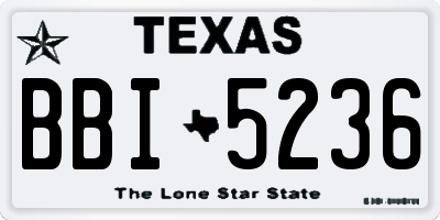 TX license plate BBI5236