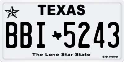TX license plate BBI5243