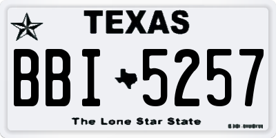 TX license plate BBI5257