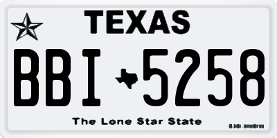 TX license plate BBI5258