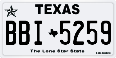 TX license plate BBI5259