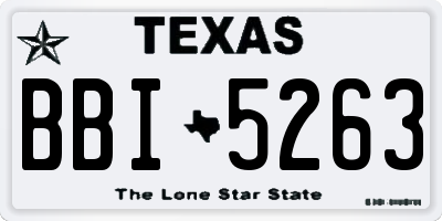 TX license plate BBI5263