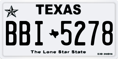 TX license plate BBI5278