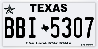 TX license plate BBI5307