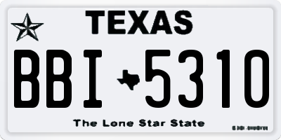 TX license plate BBI5310