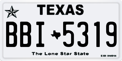 TX license plate BBI5319