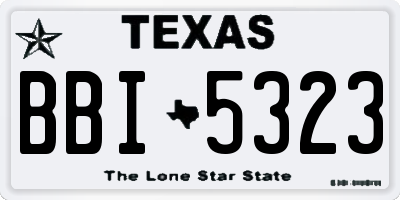 TX license plate BBI5323