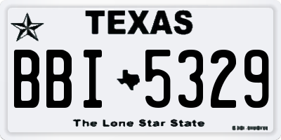 TX license plate BBI5329