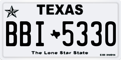 TX license plate BBI5330