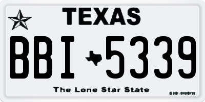 TX license plate BBI5339