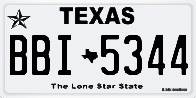 TX license plate BBI5344