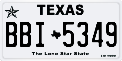 TX license plate BBI5349
