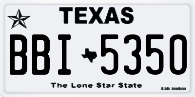 TX license plate BBI5350