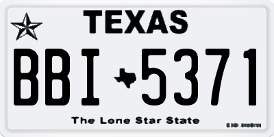 TX license plate BBI5371