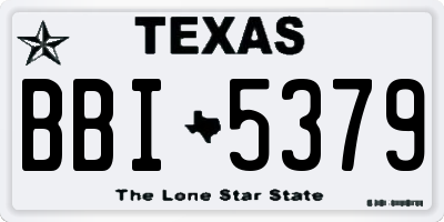 TX license plate BBI5379