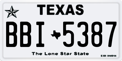 TX license plate BBI5387