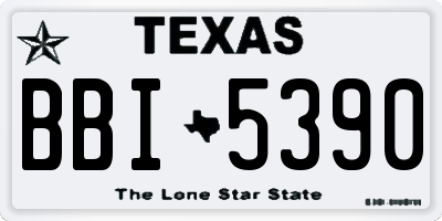 TX license plate BBI5390