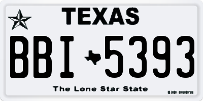TX license plate BBI5393
