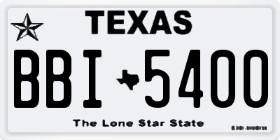TX license plate BBI5400