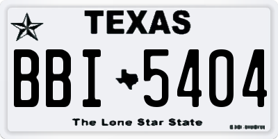TX license plate BBI5404