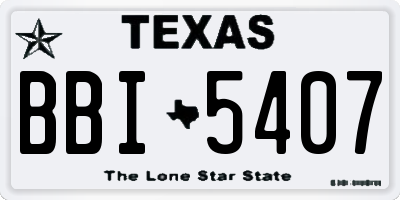TX license plate BBI5407