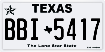 TX license plate BBI5417