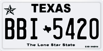 TX license plate BBI5420