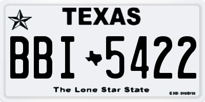 TX license plate BBI5422