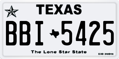 TX license plate BBI5425