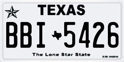 TX license plate BBI5426