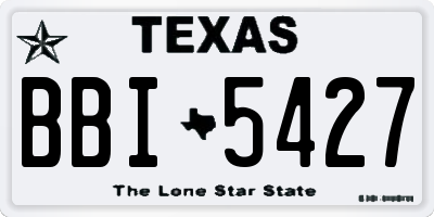TX license plate BBI5427