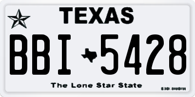 TX license plate BBI5428