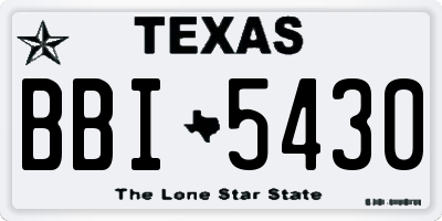 TX license plate BBI5430