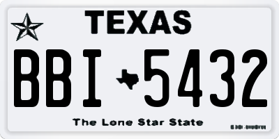 TX license plate BBI5432