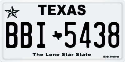 TX license plate BBI5438