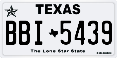 TX license plate BBI5439