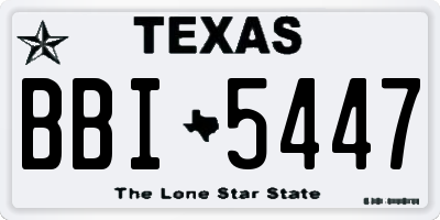 TX license plate BBI5447