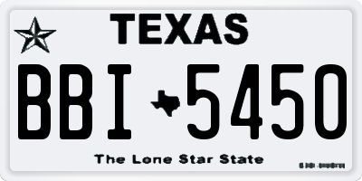TX license plate BBI5450