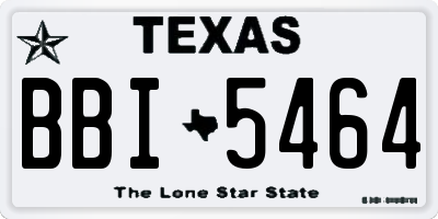 TX license plate BBI5464