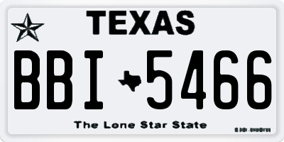 TX license plate BBI5466